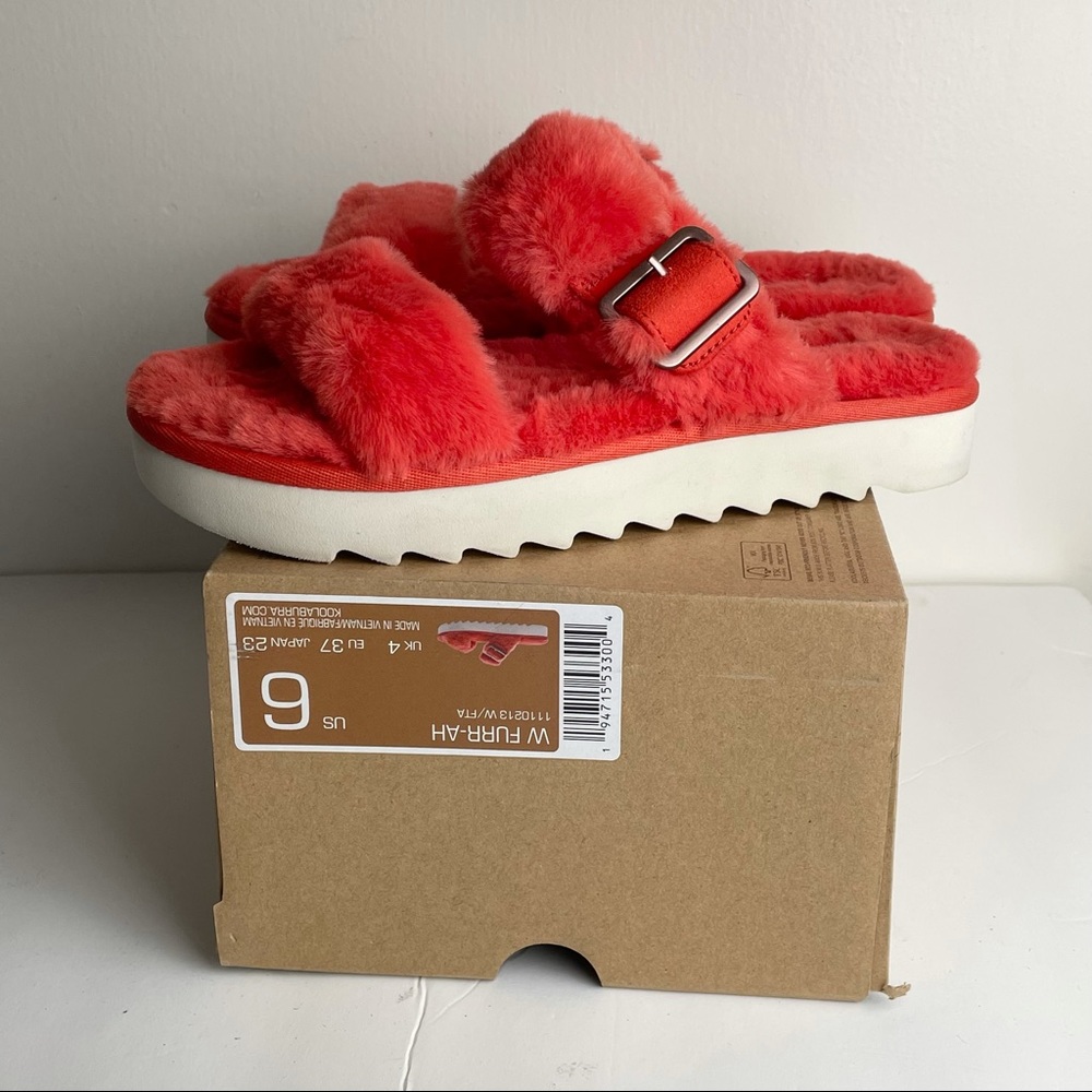 Koolaburra By UGG Furr-Ah Slipper Sandals Fiesta Fuzzy Slippers Sz 6